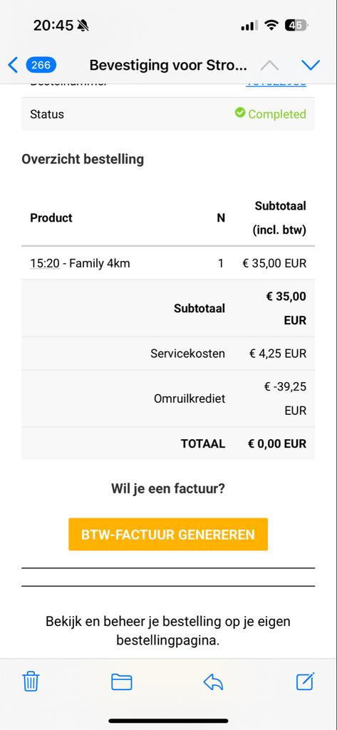 Kaartje / ticket Strong Viking run , Wijchen, Eén persoon, Juni