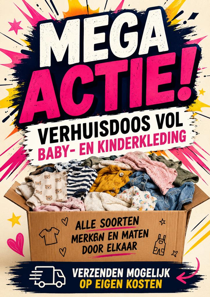 MEGA ACTIE! Verhuisdoos vol baby- en kinderkleding, Ophalen of Verzenden, Gebruikt, Overige maten