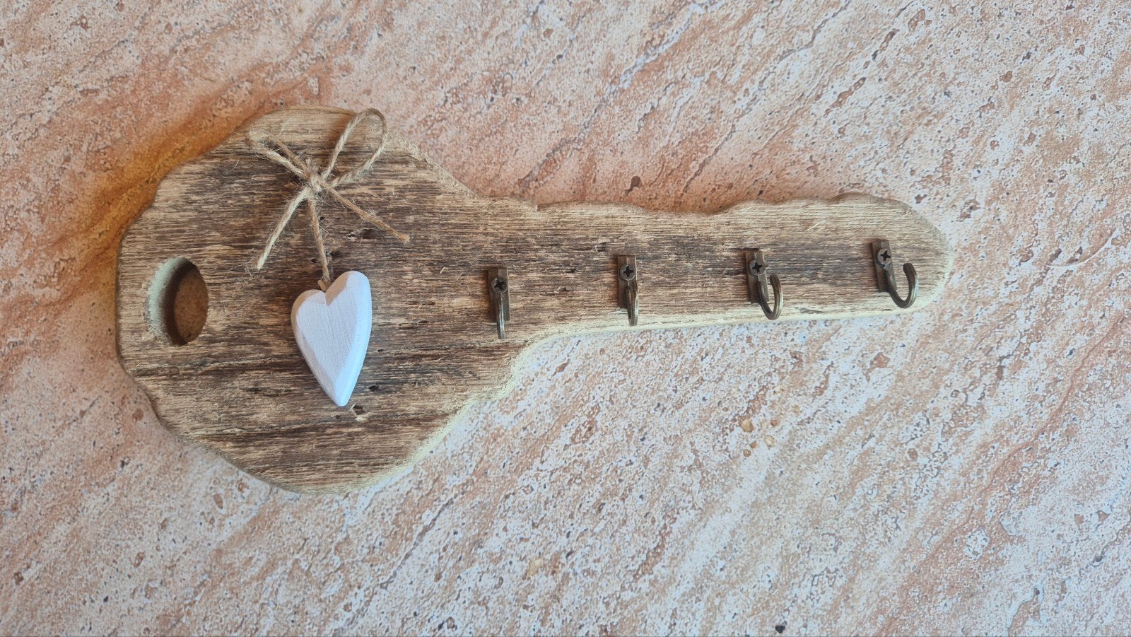 Sleutelrekje landelijke stijl hout 29cm, Ophalen of Verzenden, Nieuw, Hout, Brocante