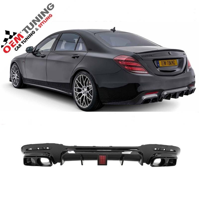 S-Class W222 Brabus look diffuser | 2017-2020 | Glossy Black