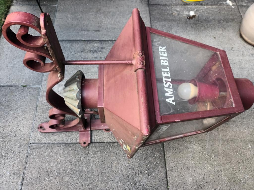 Vintage Amstel Bier buitenlamp, Ophalen