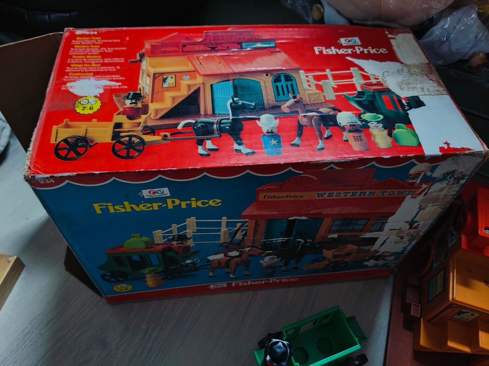 Vintage Fisher-Price Western Town #934, Ophalen, Gebruikt, Jongen of Meisje