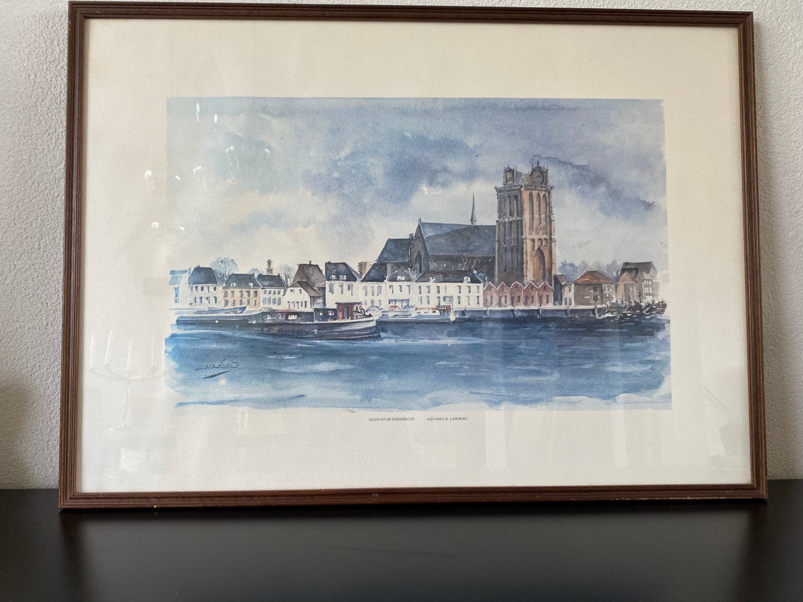 Aquarel kees Landers, Antiek en Kunst, Ophalen of Verzenden