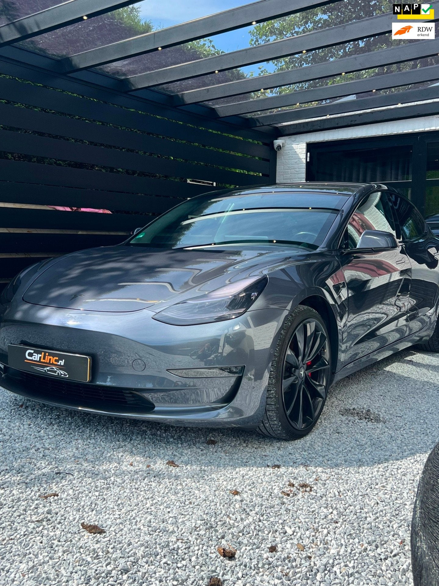 Tesla Model 3 Performance AWD 75 kWh, Automaat, 462 pk, Origineel Nederlands, Zilver of Grijs