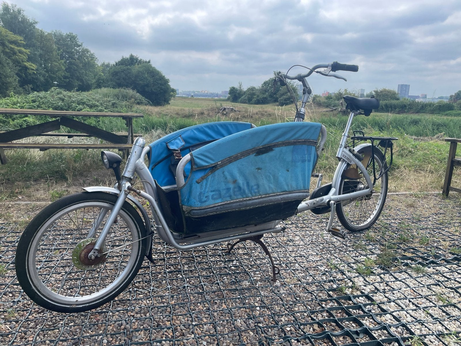 Gazelle Bakfiets - Opknapper, Fietsen en Brommers, Fietsen | Bakfietsen, Gebruikt, Gazelle, 2 kinderen, Huif, Trommelrem, Ophalen
