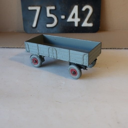 Aanhanger Meccano grijs 10,5 x 4 x 4 cm kar trekkar, Ophalen of Verzenden, Gebruikt, Overige typen