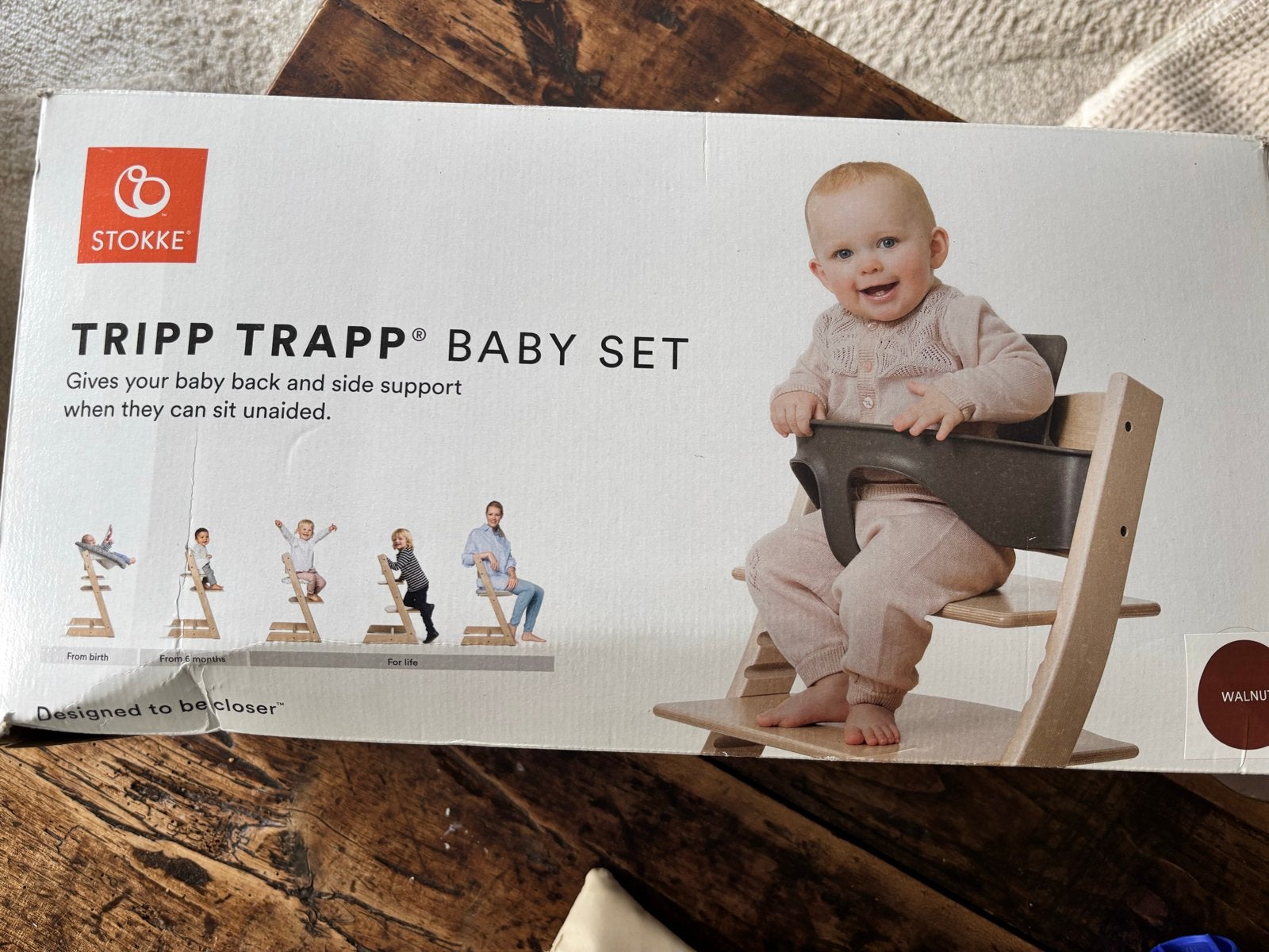 Stokke TrippTrapp Baby Set + Tray - incl Jollein zitkussen, Ophalen of Verzenden, Gebruikt, Overige typen
