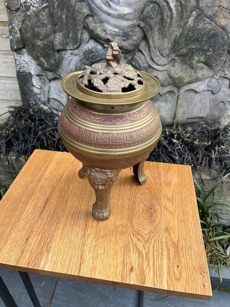 Chinese messing brons oude wierook brander chinees, Antiek en Kunst, Antiek | Koper en Brons, Ophalen of Verzenden, Brons