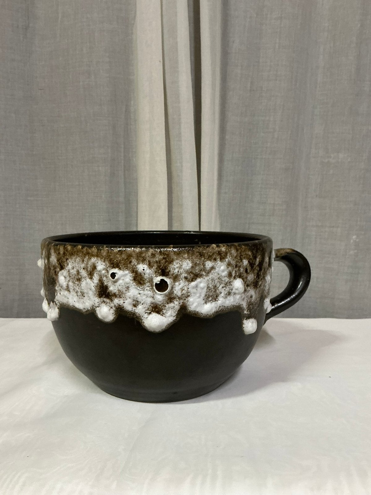 Grote Vintage pot met oor fat lava, Ophalen of Verzenden