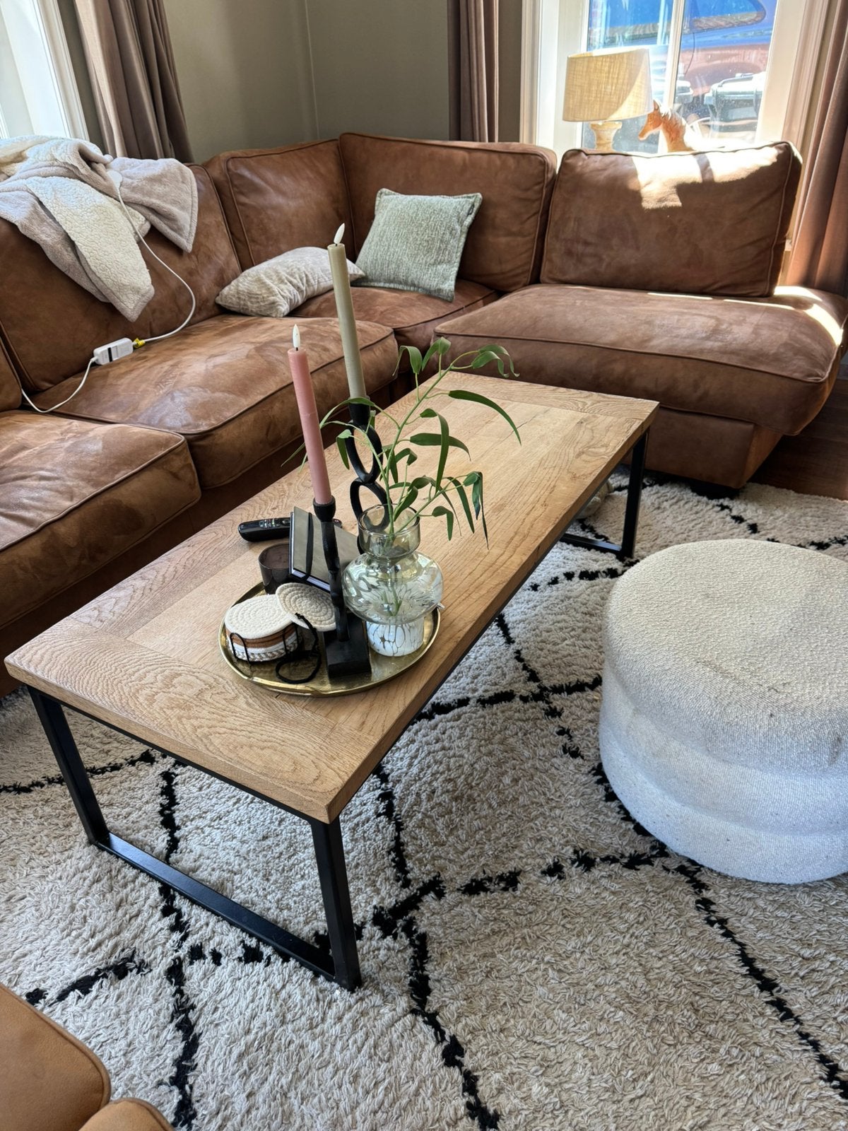 Prachtige salon tafel te koop, Ophalen, Gebruikt, 50 tot 100 cm, Landelijk
