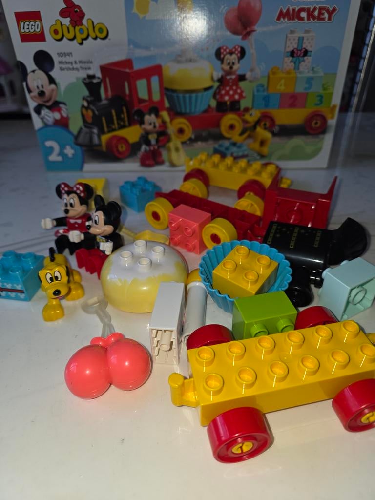 Duplo Mickey & Minnie Verjaardagstrein 10941 compleet, Ophalen of Verzenden, Zo goed als nieuw, Complete set, Duplo