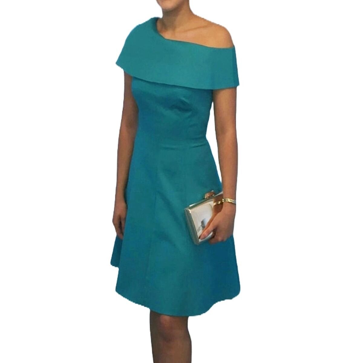 Karen Millen jurk gasten bruiloft maat XS, Kleding | Dames, Blauw, Ophalen of Verzenden, Zo goed als nieuw, Knielengte