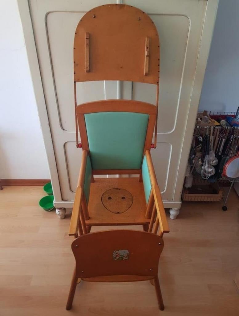 Kinderstoel, vintage, jaren 1950, Kibofa, hout & kunststof, Ophalen