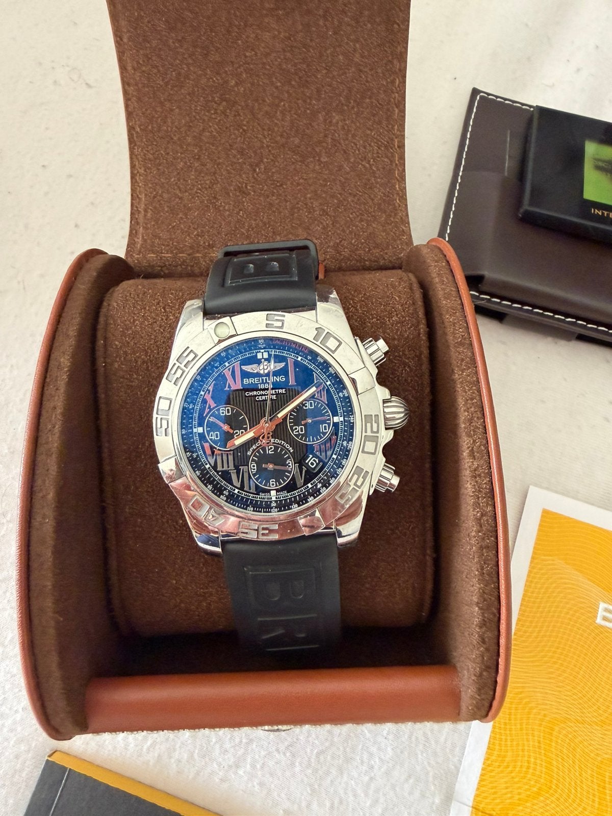 Breitling chronomat ab 011012, Sieraden, Tassen en Uiterlijk, Horloges | Heren, Ophalen, Zo goed als nieuw, Staal, Breitling