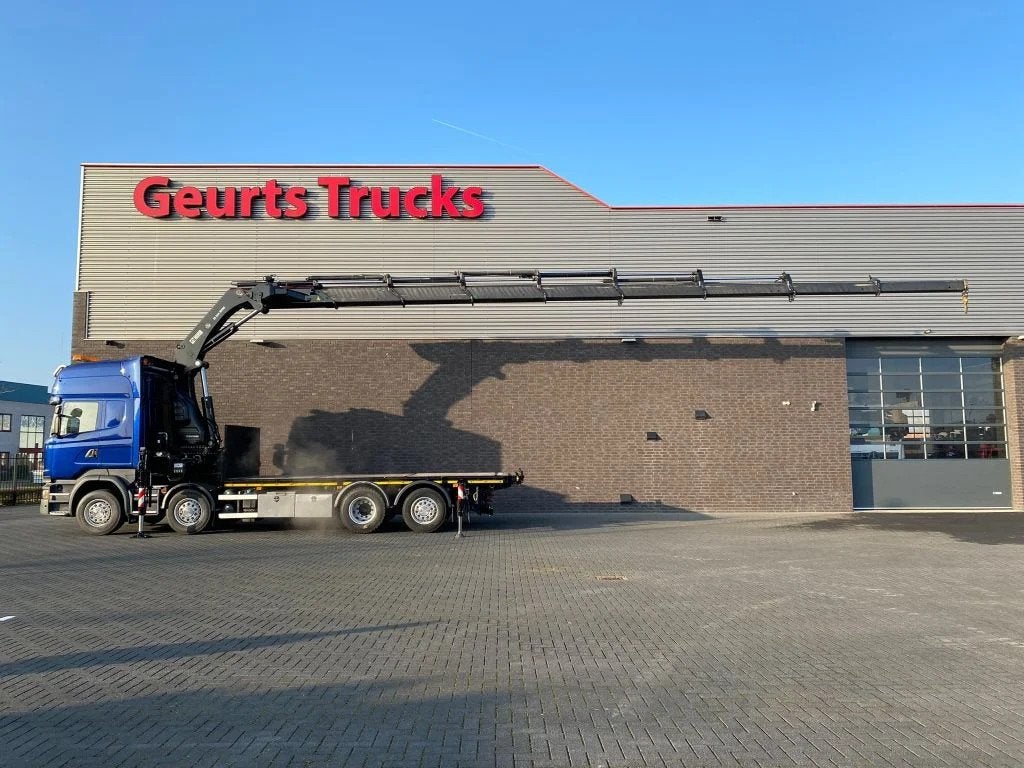 Scania R580 V8 8X2 + HIAB XS 544 E-8 HIPRO KRAAN/KRAN/CRANE/, Automaat, Euro 6, Scania, Blauw