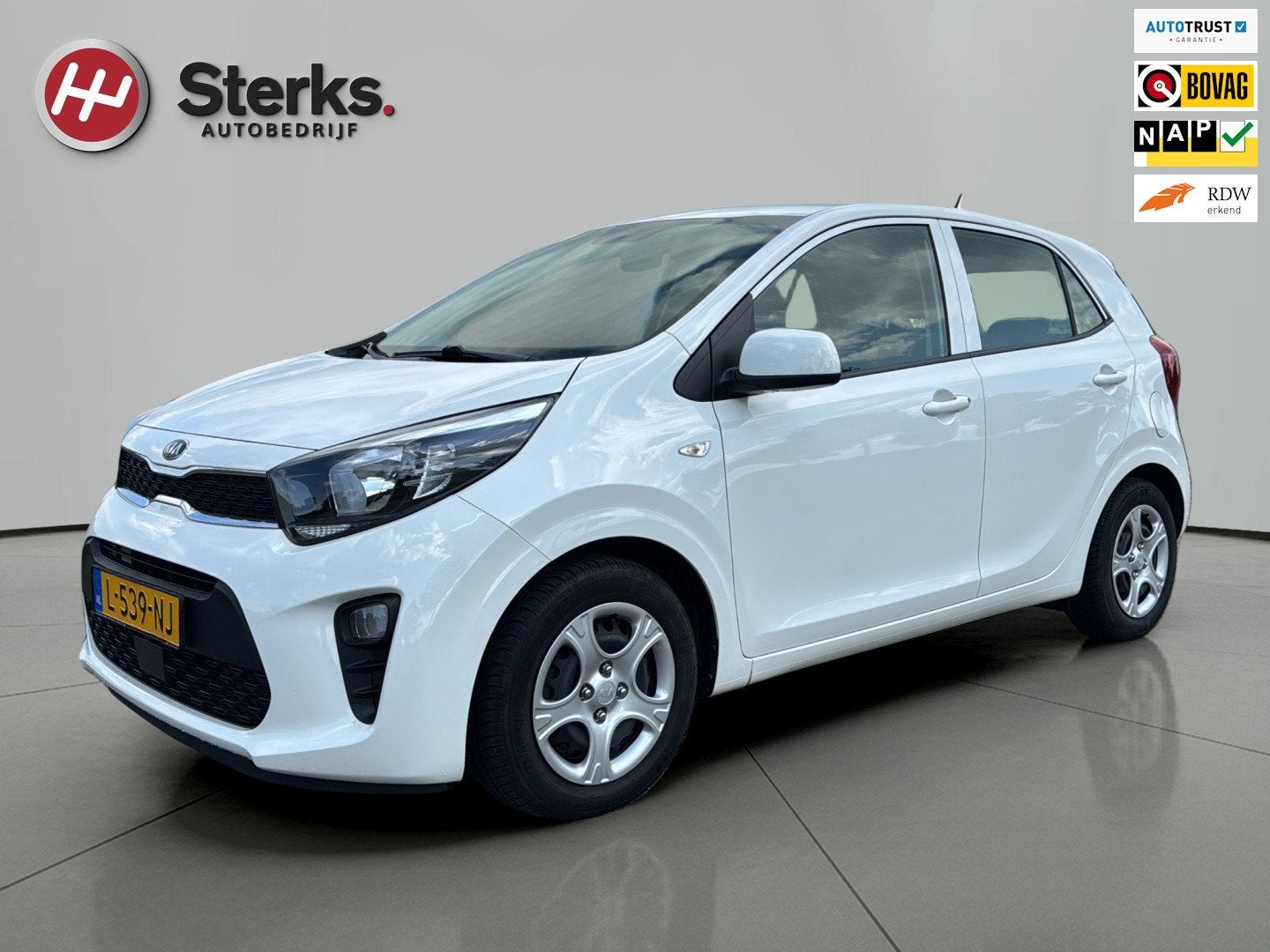 Kia Picanto 1.0 DPi ComfortLine AIRCO NL AUTO TREKHAAK/FIETS, Voorwielaandrijving, Gebruikt, 4 stoelen, Wit
