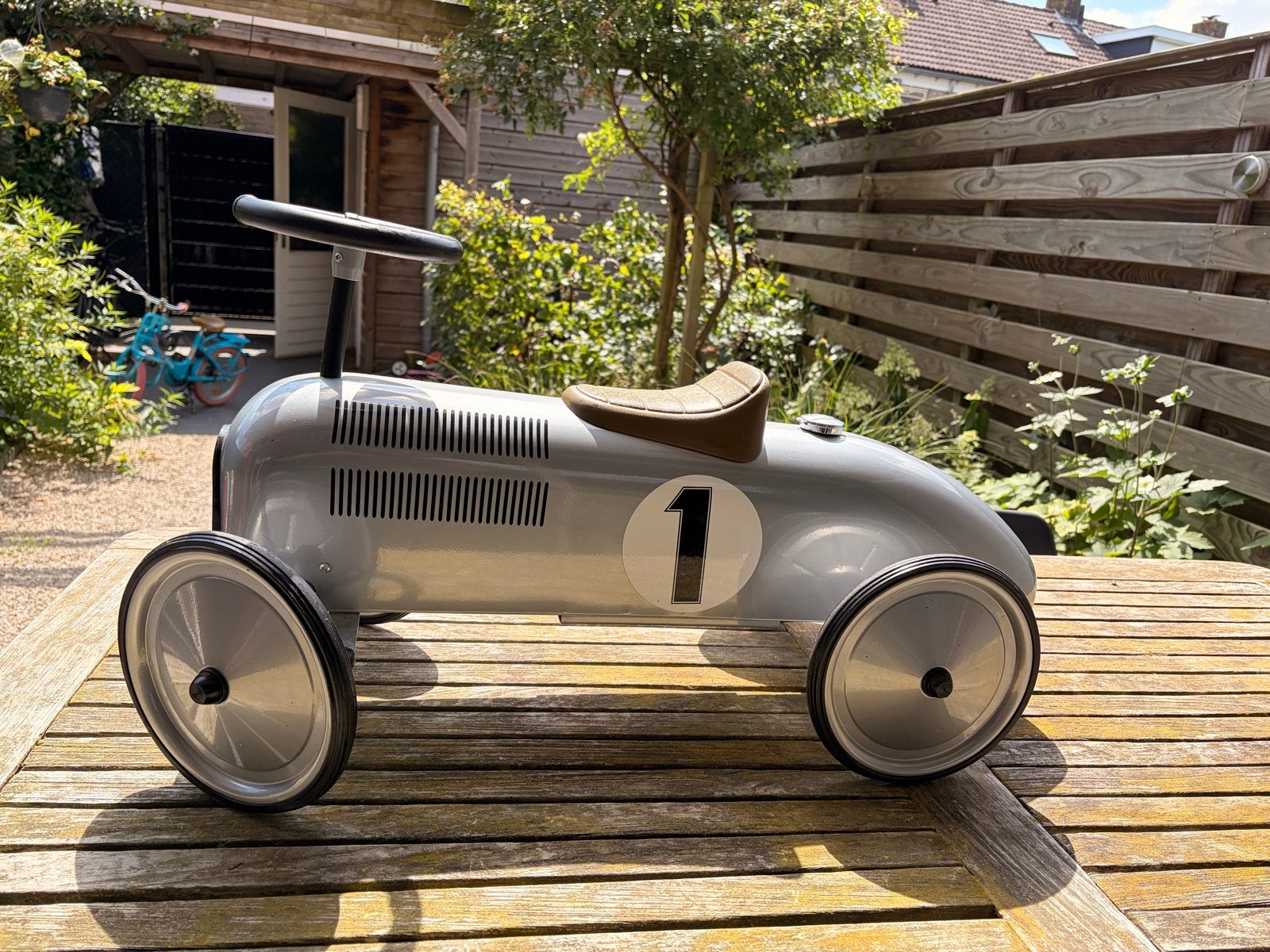 Vintage loopauto zilver, Kinderen en Baby's, Speelgoed | Speelgoedvoertuigen, Ophalen, Gebruikt