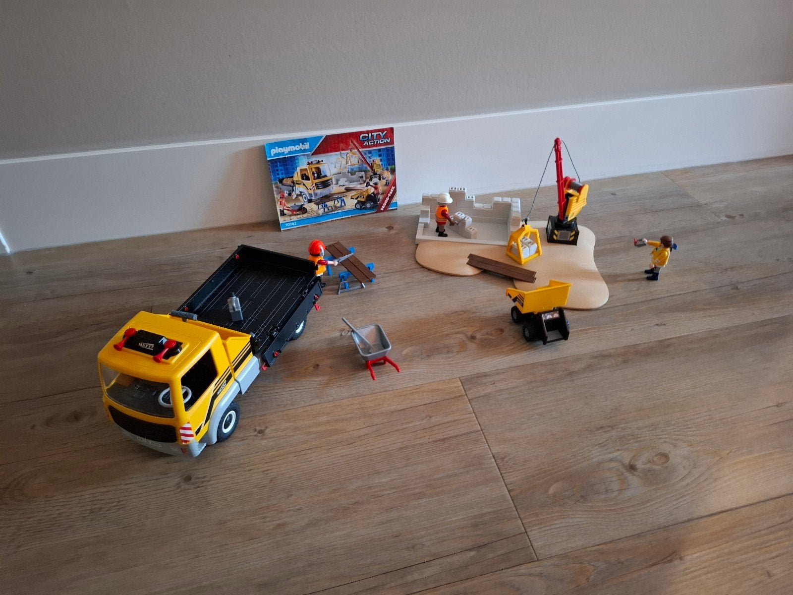 Playmobil City Action Bouwplaats met Vrachtwagen en Kraan, Complete set, Voertuig, Ophalen of Verzenden, Zo goed als nieuw