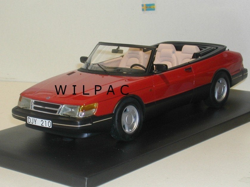 Neo 1:18 . Saab 900 cabrio rood 1987 hq resin 1 van 480 st., Hobby en Vrije tijd, Modelauto's | 1:18, Ophalen of Verzenden, Nieuw