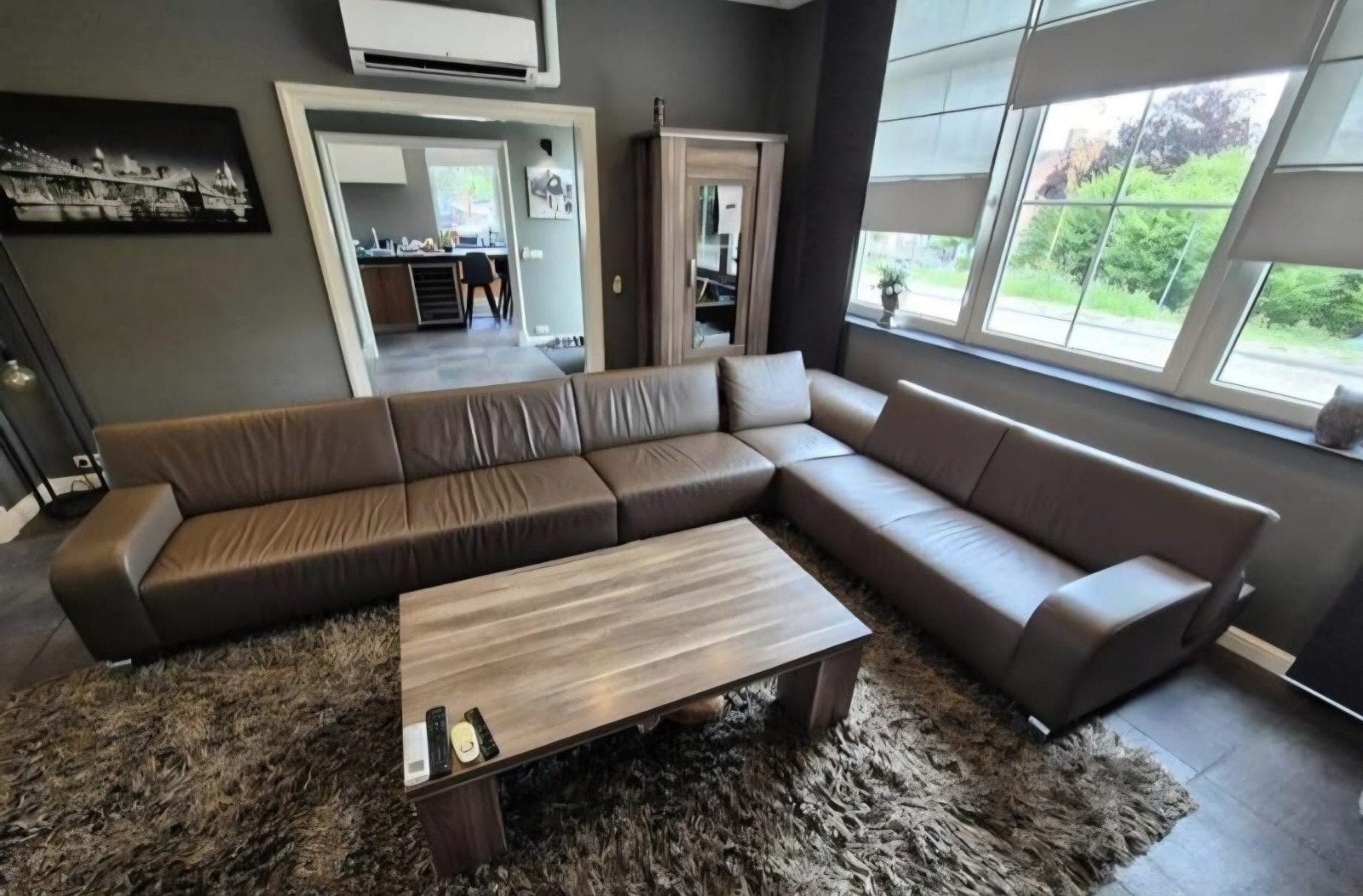 Leolux B-Flat design hoekbank – groot formaat 390 x 265 cm, Ophalen of Verzenden, Gebruikt, Leer, Modern