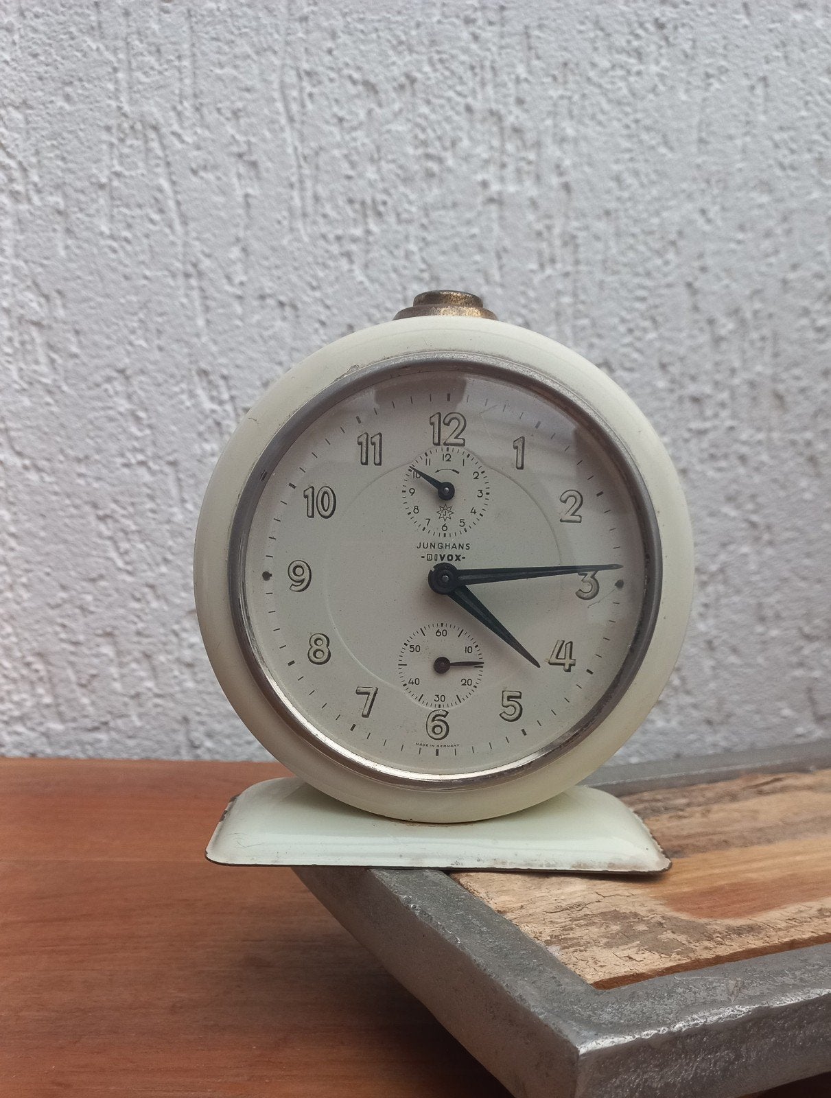 Vintage wekker. Junghans Bivox. Klok. Mid Century, Ophalen of Verzenden, Gebruikt