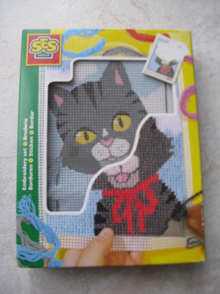 borduurpakket poes /kat, Ophalen of Verzenden, Nieuw, Handborduren, Borduurpakket