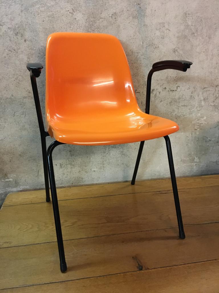 Sulo jaren 70 oranje kuipstoel , 2 in voorraad, Ophalen, Gebruikt, Onbekend, Metaal