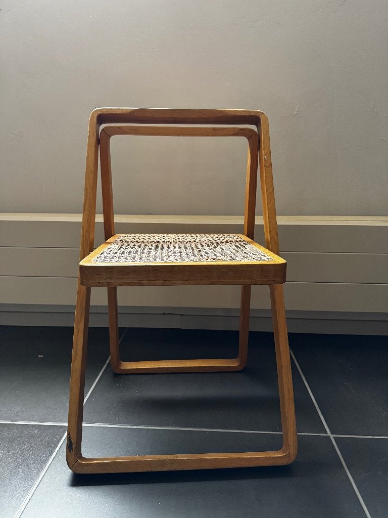vintage klapstoel, Huis en Inrichting, Ophalen, Gebruikt, Bruin, Hout