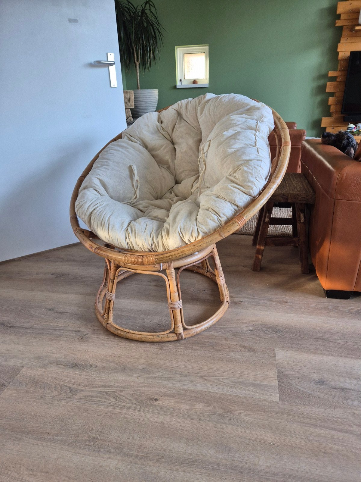 Mooie Papasan stoel met comfortabel kussen, Ophalen, Gebruikt, Overige kleuren, Bohemian
