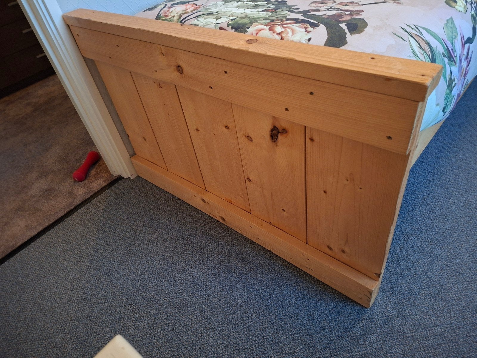 steigerhouten bed, Huis en Inrichting, Ophalen, Zo goed als nieuw, Eenpersoons