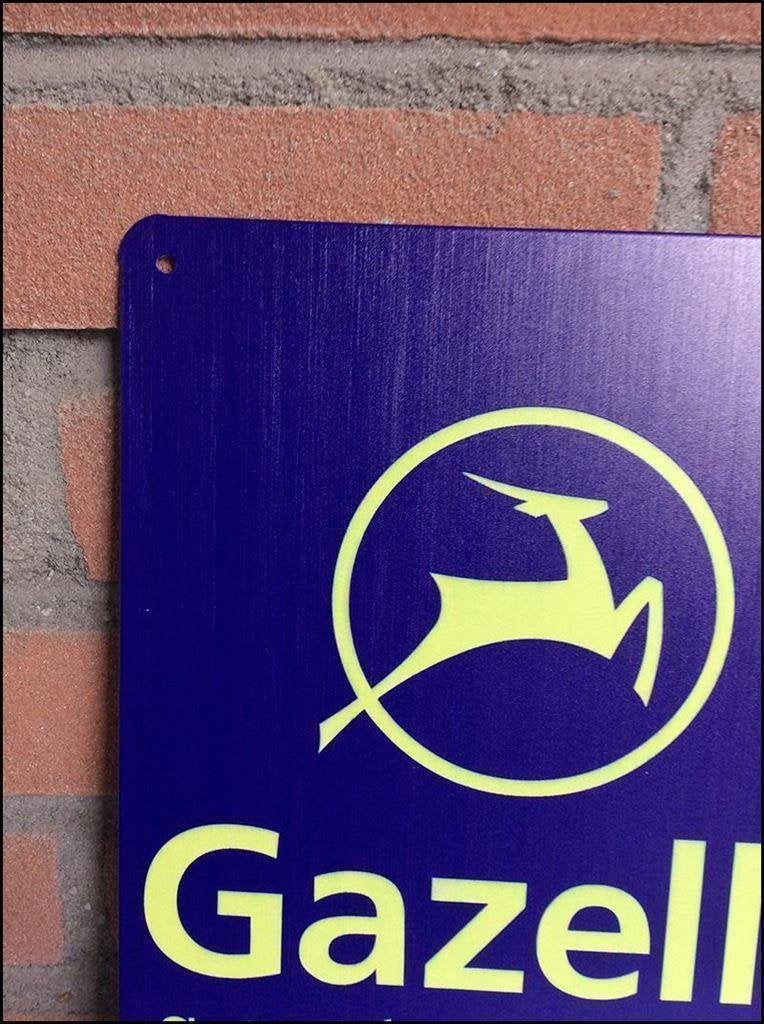 GAZELLE Fietsen Metalen Promotie Reclame bord Poster, Verzenden, Nieuw, Reclamebord