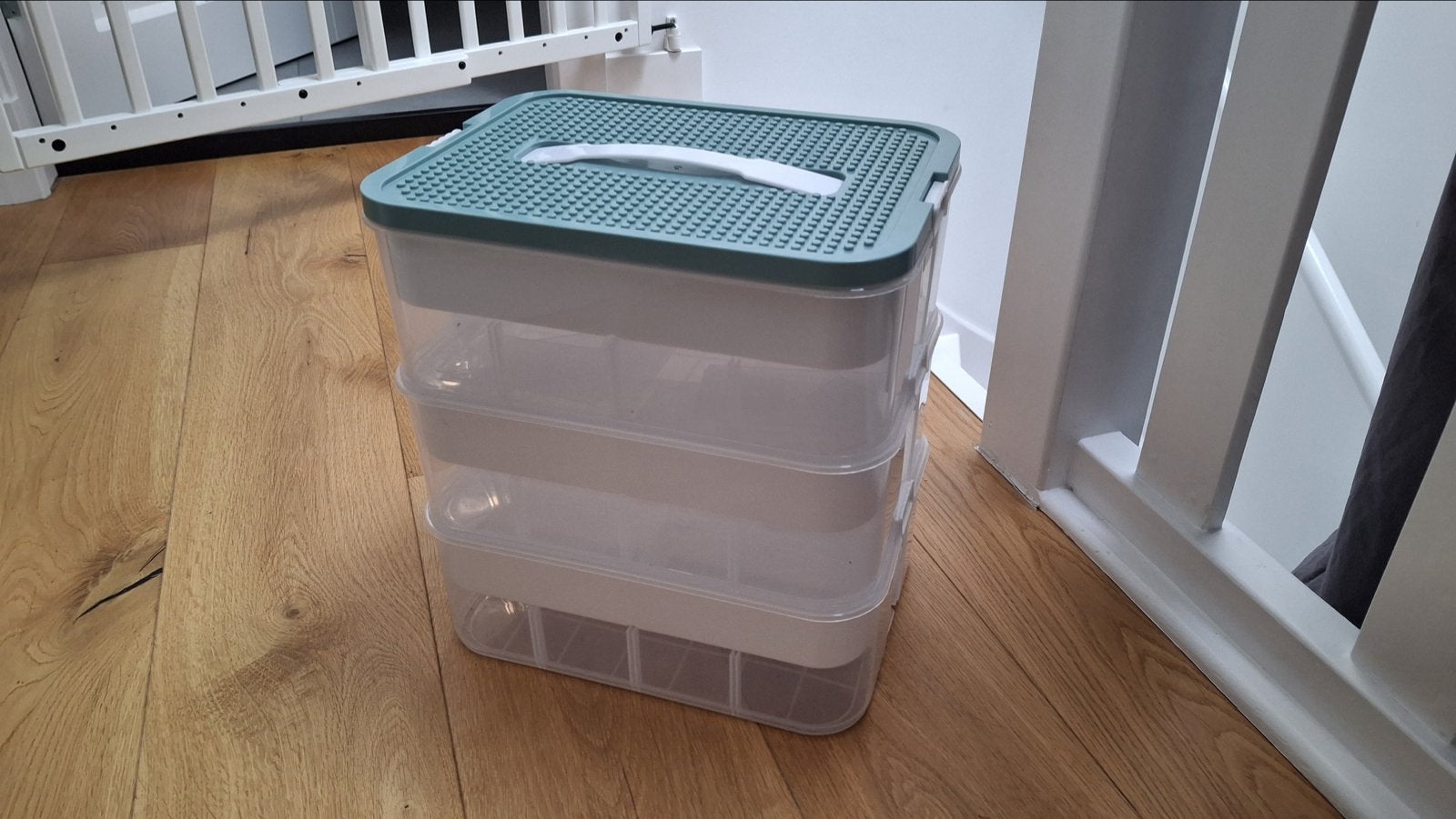 Stapelbare opbergbox met vakjes (ideaal voor Lego), Ophalen, Zo goed als nieuw, Overige merken