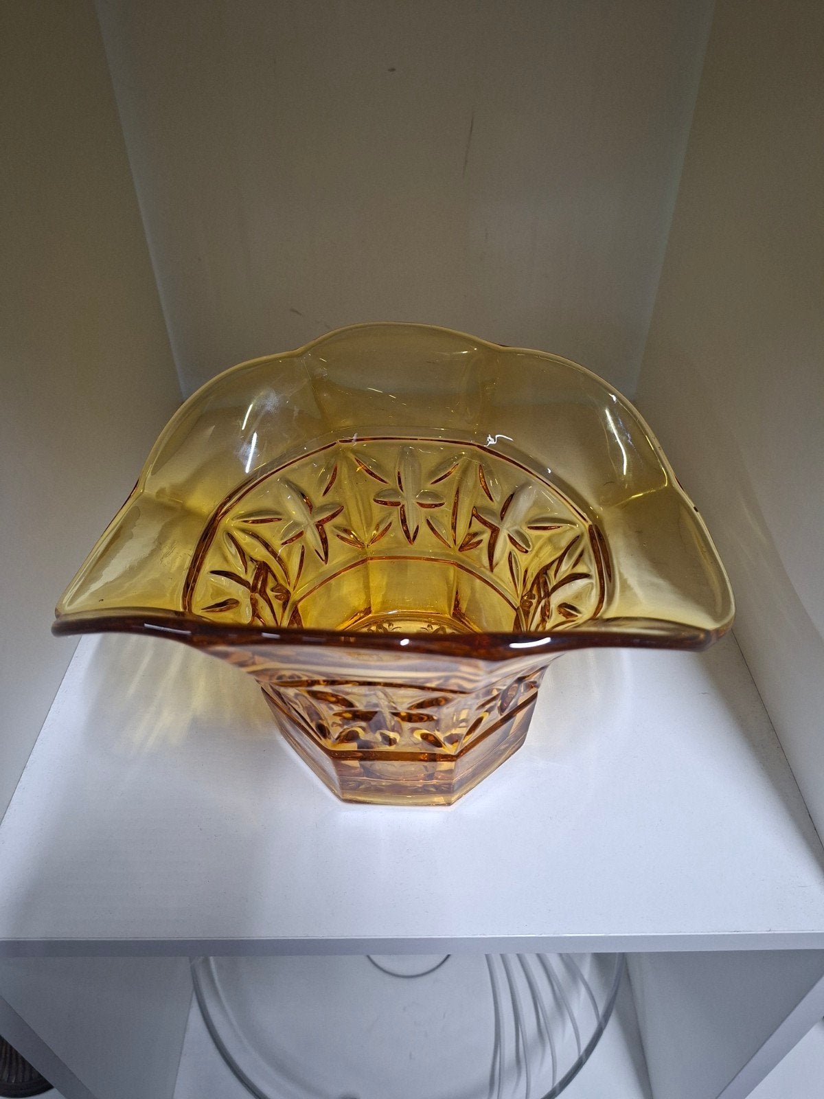 Prachtige Bensdorf Art Deco Amber vaas, Ophalen of Verzenden