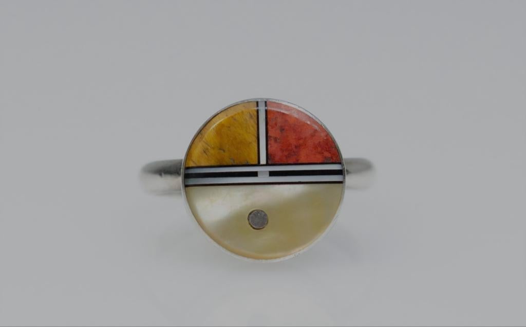 Zuni Duran Gasper 925 Zilveren Ring met Edelstenen, Gebruikt, Overige kleuren, Ophalen of Verzenden, Kleiner dan 17