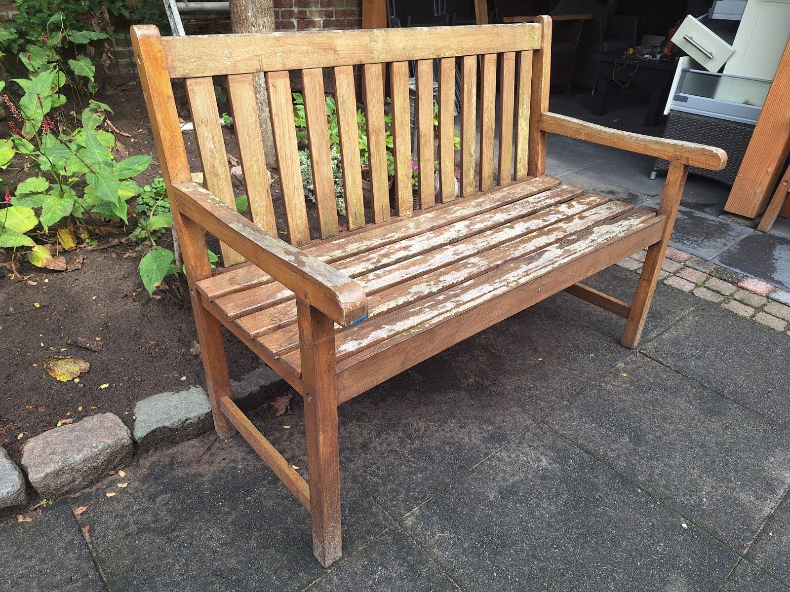 Houten Tuinbank, Tuin en Terras, Ophalen, Gebruikt, Hout