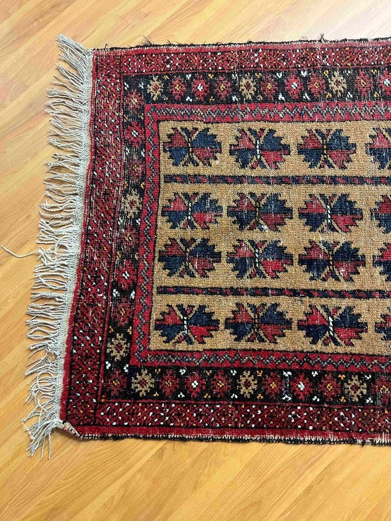 Handgeknoopt Perzisch Bukhara patroon tapijt 140/88 cm, Gebruikt, 100 tot 150 cm, Etten-Leur, DJT@dejuistetoon.eu