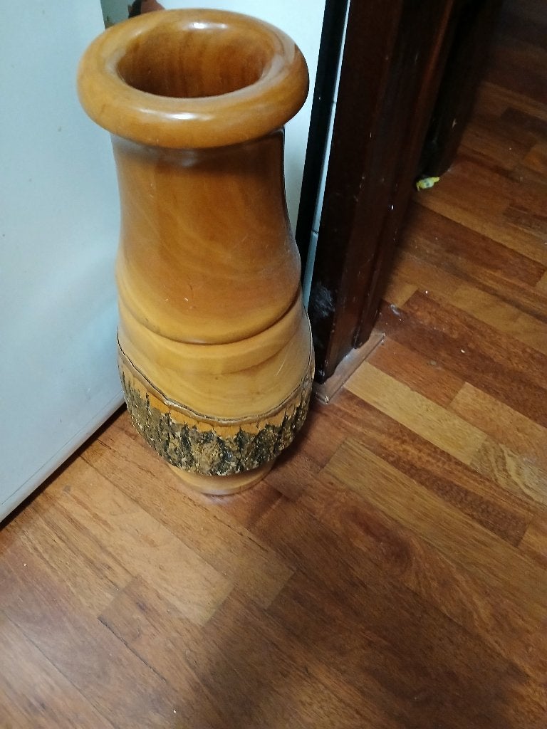 Houtsnijwerk vaas, Ophalen, Handgemaakt, Hout, Houtsnijwerk