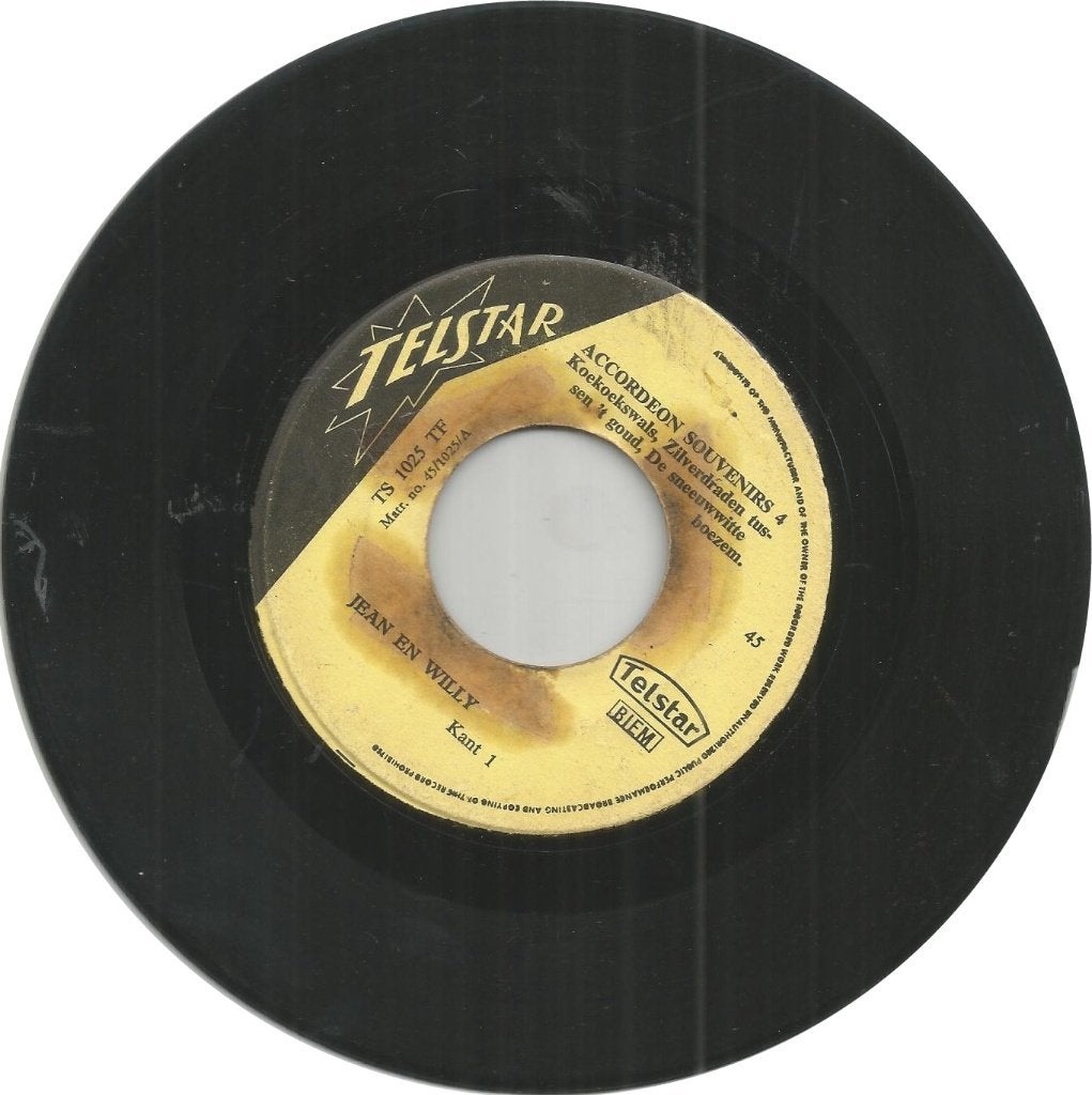 Jean En Willy – Accordeon Souvenirs Nr. 4 (1963), Gebruikt, Originele persing, 7 inch, Ophalen of Verzenden