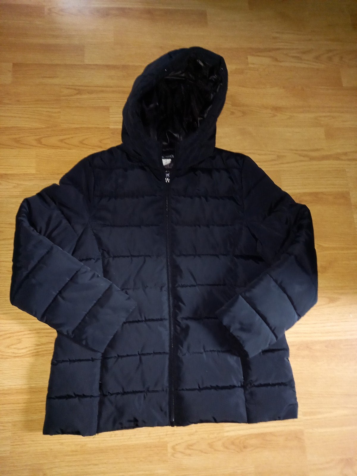 Zwarte winterjas maat L, Kleding | Dames, Ophalen of Verzenden, Zo goed als nieuw, Maat 38/40 (M), Zwart