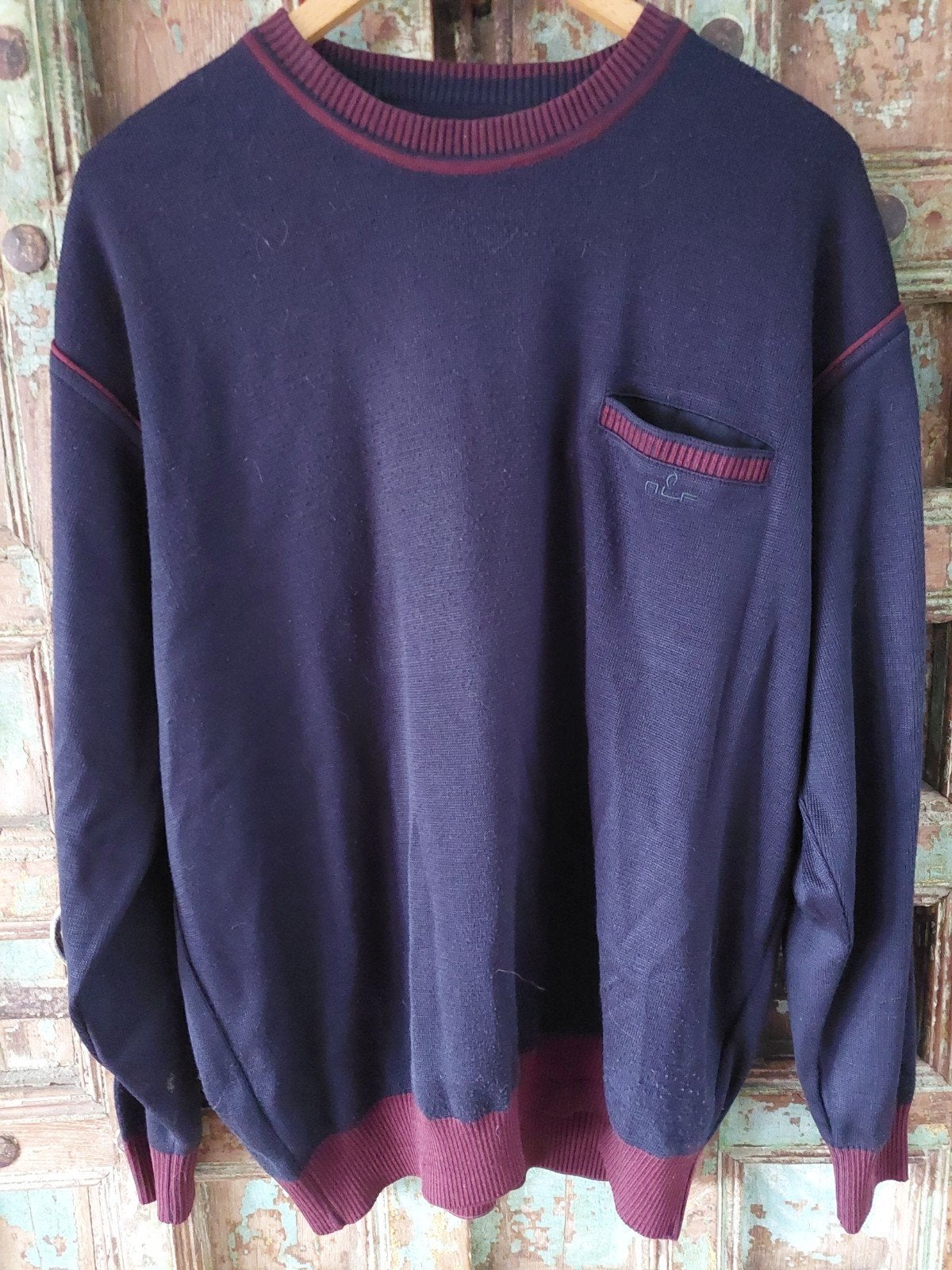Heren Trui O.L.F. Yachting - Wol/Acryl - Maat XXL, Blauw, Overige maten, Ophalen of Verzenden, Gedragen