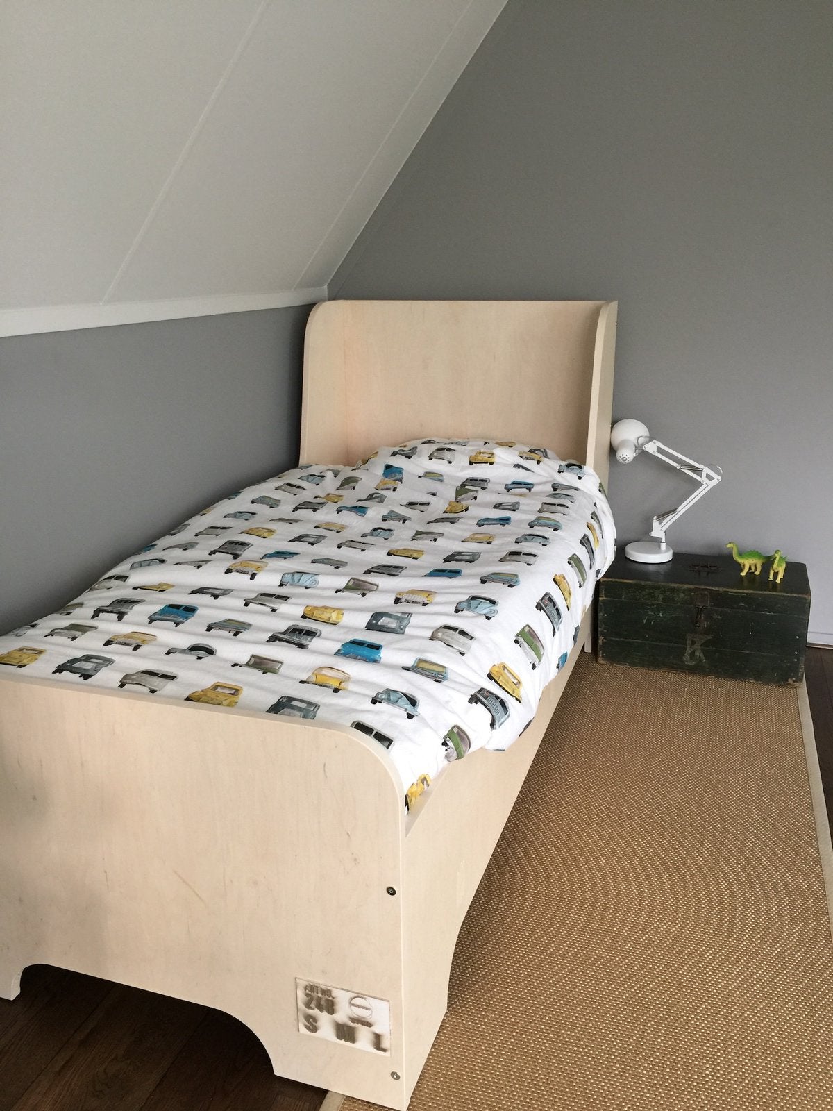 Stapelgoed designbed -1 persoons -incl lattenbodem, Ophalen, 90 cm, Zo goed als nieuw, 200 cm