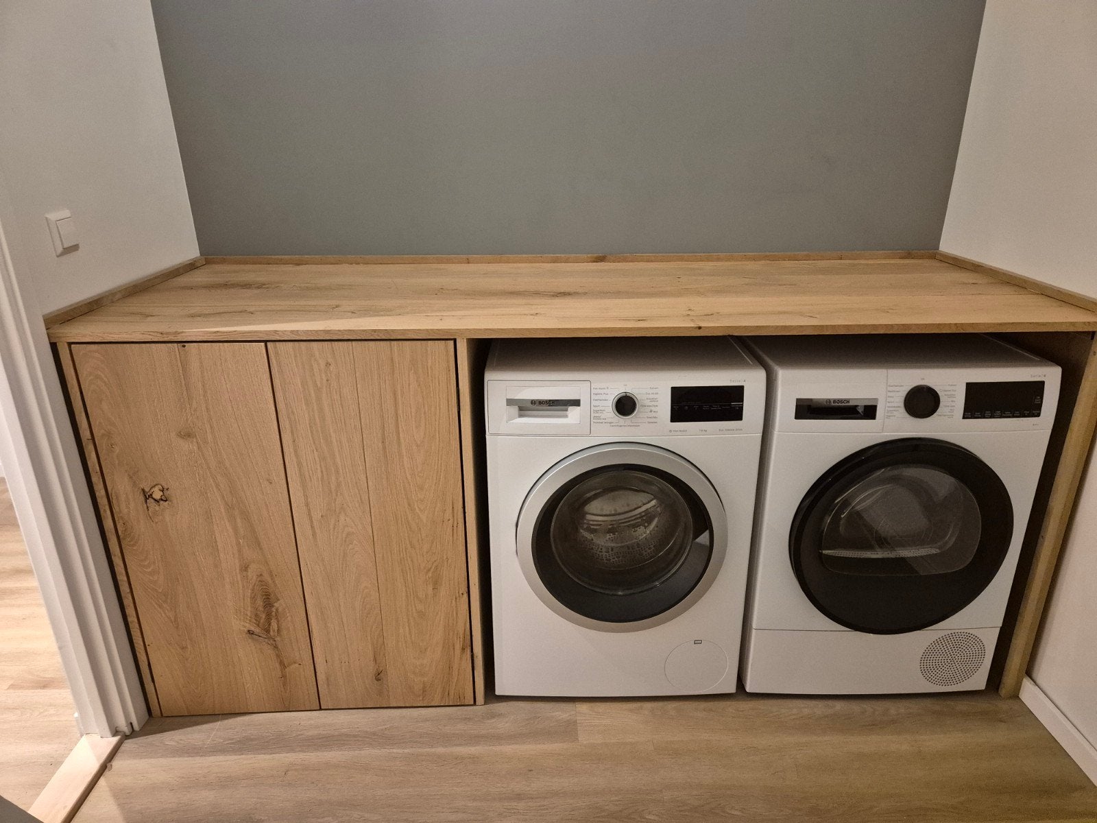 Wasmachine ombouw geschaafd eiken, Ophalen