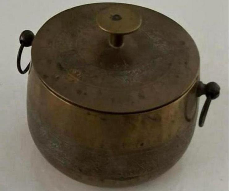 Antiek koperen potje / pannetje uit Ghana (goudkleurig), Ophalen of Verzenden, Koper