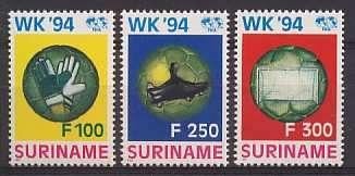 Suriname 803/5 postfris WK Voetbal 1994, Ophalen of Verzenden, Postfris