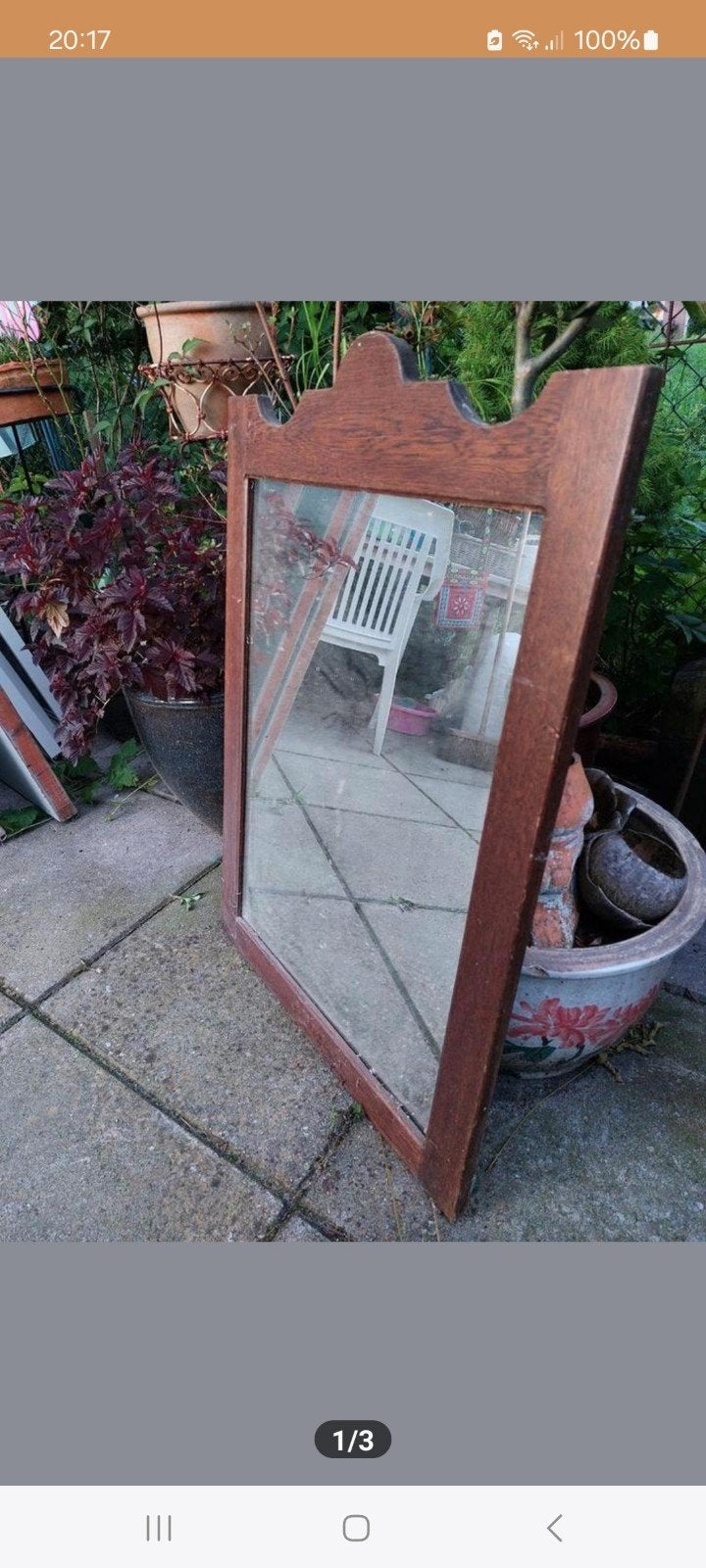 Leuke spiegel met houten lijst, Ophalen, Rechthoekig, Minder dan 50 cm, Minder dan 100 cm