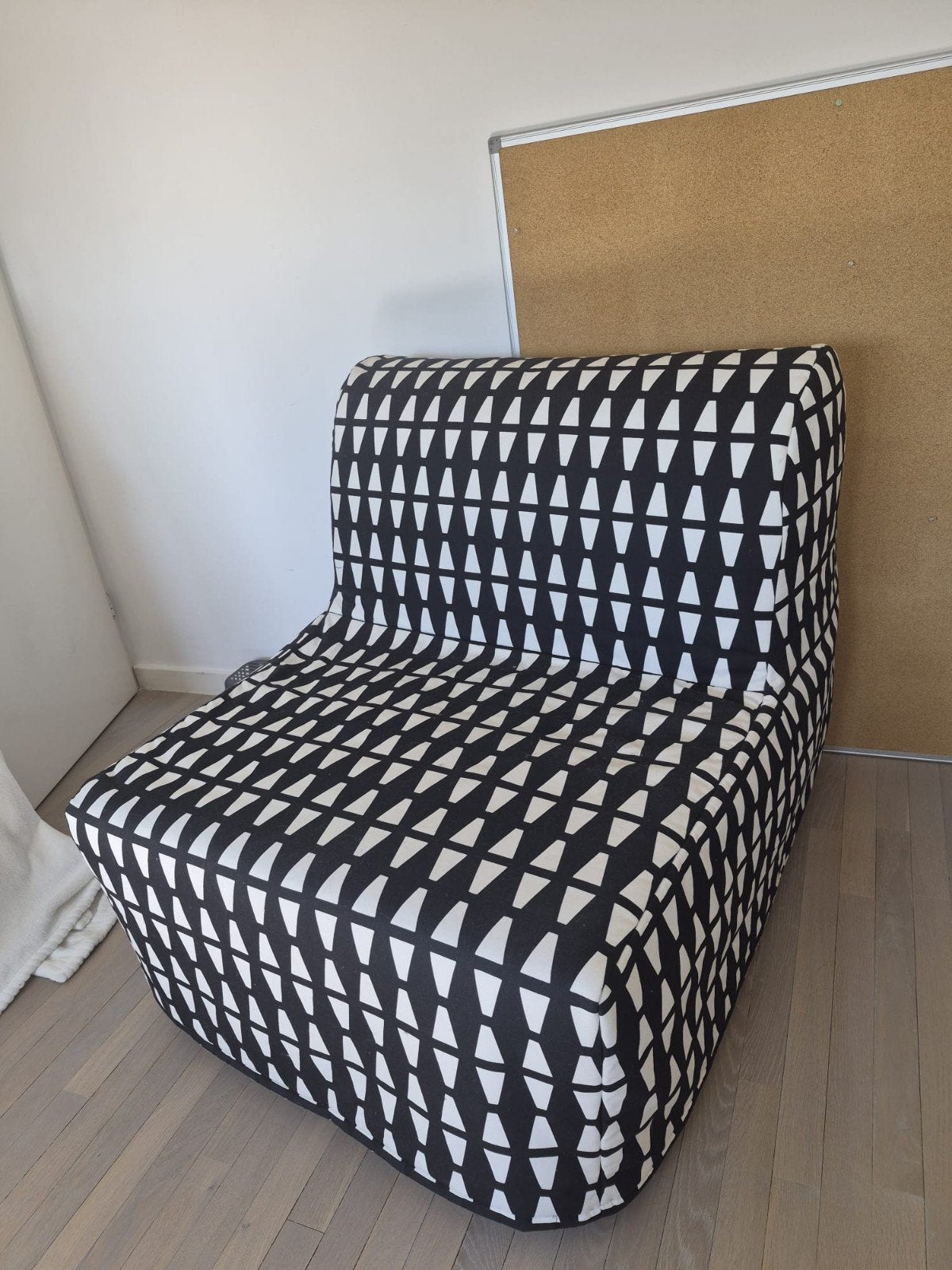 IKEA Lycksele Lova slaapstoel - zwart/wit patroon, Ophalen, Zo goed als nieuw