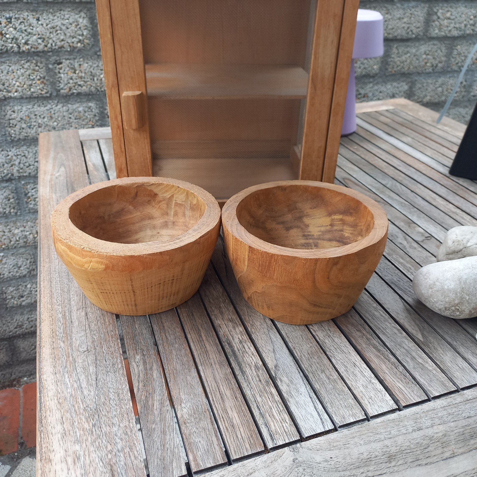 Houten bakjes voor snacks, koekjes en meer, Schaal, Rond, Ophalen of Verzenden, Zo goed als nieuw