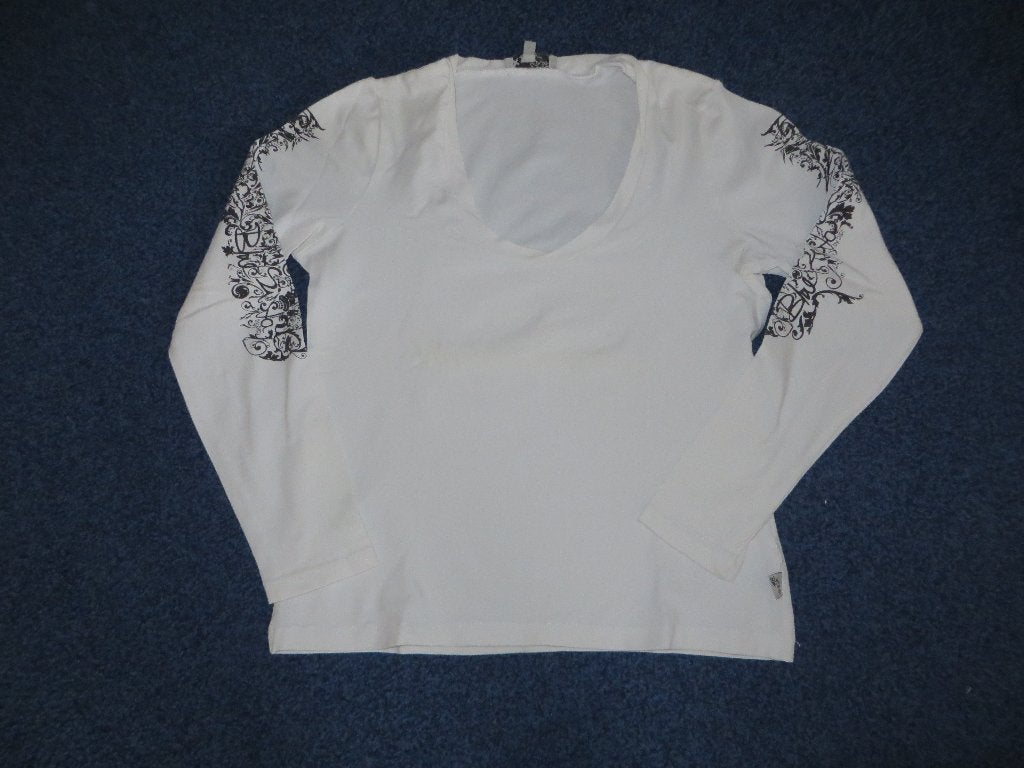 Witte longsleeve, met stoere opdruk, DIDI, maat M, Maat 38/40 (M), Wit, Didi, Ophalen of Verzenden