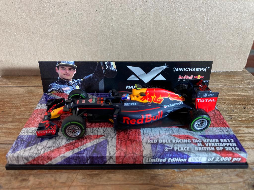✅ Max Verstappen 1:43 editie 12 2nd place British GP 2016, Ophalen of Verzenden, Nieuw, Formule 1
