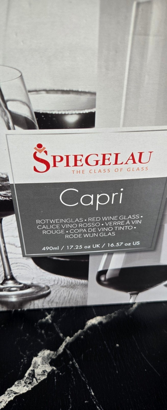 Spiegelau Capri Rode Wijnglazen - Set van 2 (490ml), Glas of Glazen, Overige merken, Nieuw, Ophalen of Verzenden